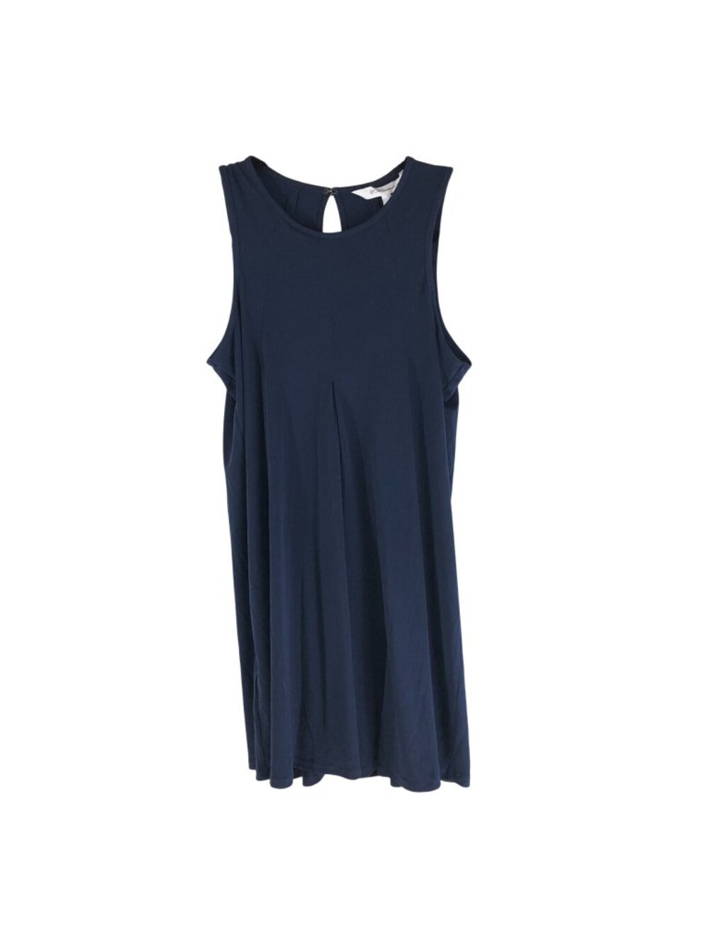 BCBGeneration Dress Pleat Keyhole Back Sleeveless Stretch Navy Blue XS